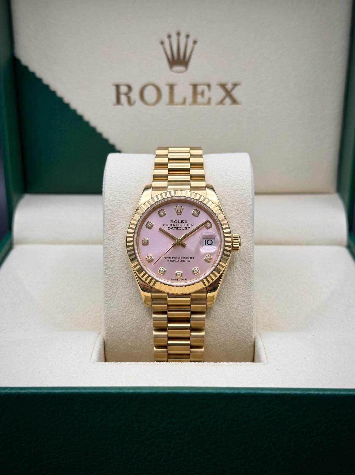 ROLEX FEMMES GOLD TABLEAU ROSE 2025 COFFRET